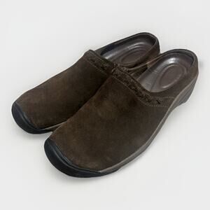Keen Womens Chambers Clog Mule Size 11 Brown Suede Slip On Comfort Shoes
